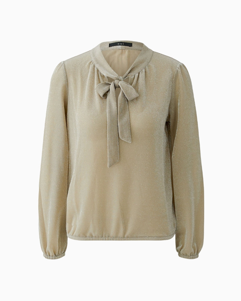Oui Blouse in Beige front view
