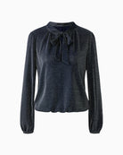 Oui Blouse in Navy front view