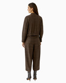 Oui Blouson Jacket in brown back view