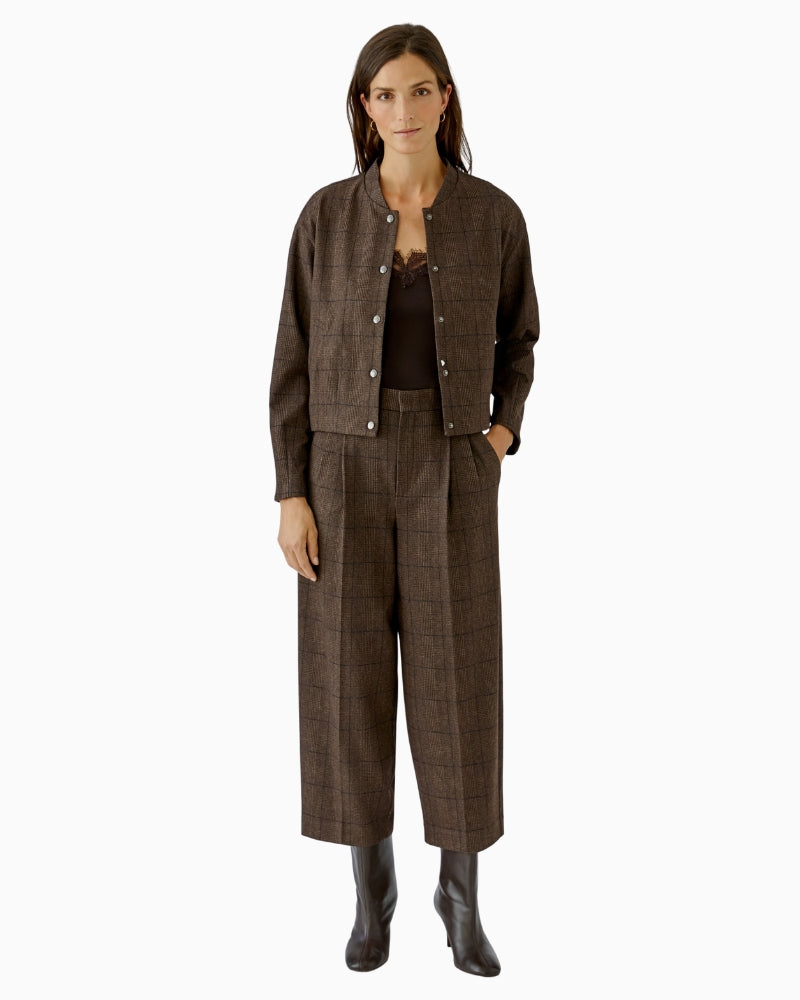 Oui Blouson Jacket in brown styled view