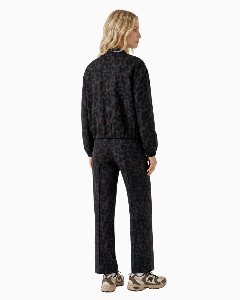 Oui Bomber Jacket in Leopard back view