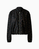 Oui Bomber Jacket in Leopard collar detail