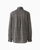 Oui Bow Blouse in off-white and brown check back detail
