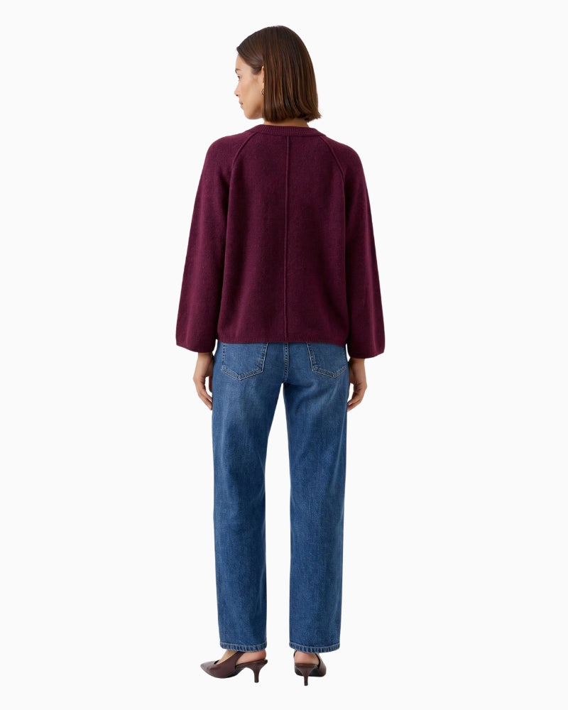 Oui Bramble Berry Pullover in berry back view