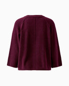 Oui Bramble Berry Pullover in berry ribbed cuff detail