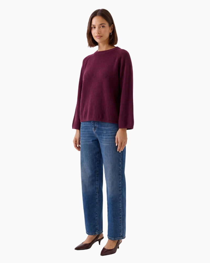 Oui Bramble Berry Pullover in berry side view