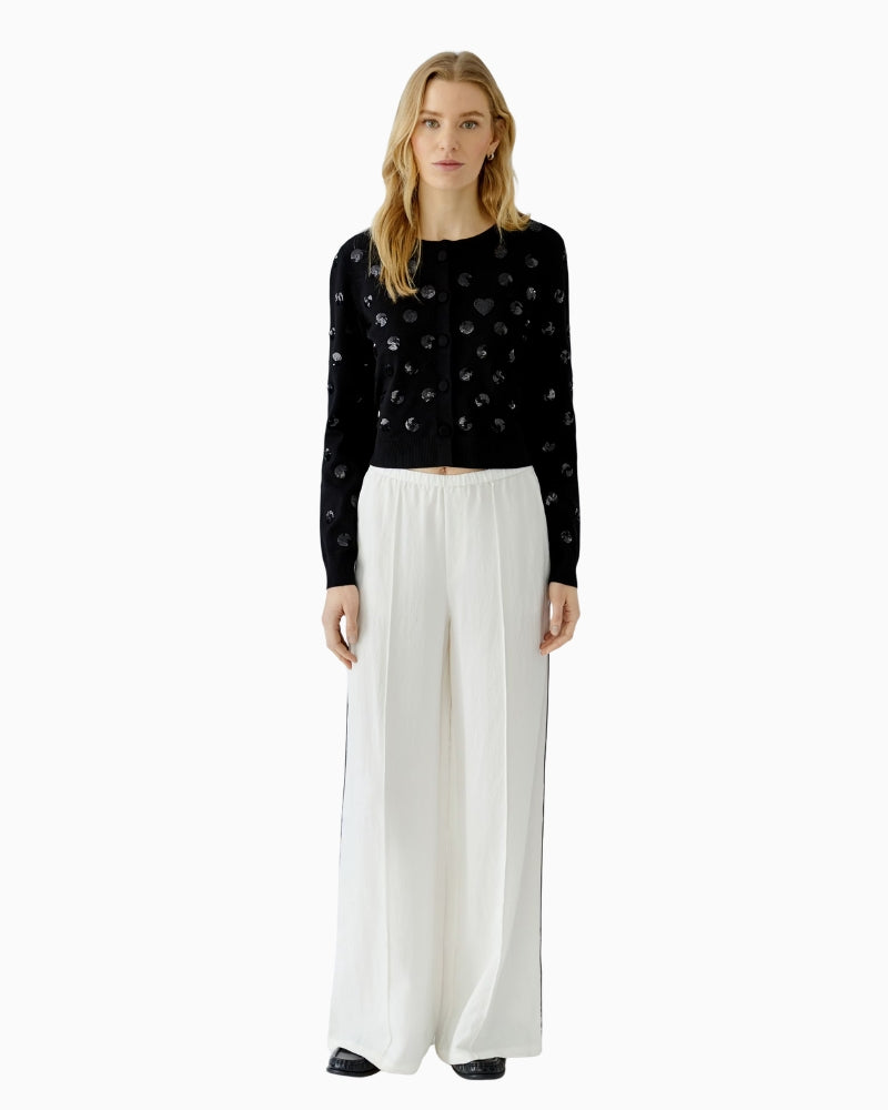 Oui Cardigan in black front view