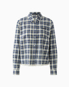 Oui Check Shirt in blue and cream product image