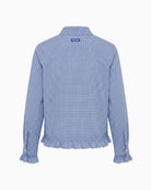 Oui Check Shirt in blue and white back view