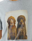 Oui Dog T-Shirt in Grey dog motif detail