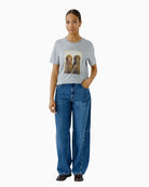 Oui Dog T-Shirt in Grey front view