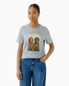 Oui Dog T-Shirt in Grey front view