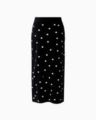Oui Dot Midi Skirt in black and off white back view