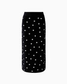Oui Dot Midi Skirt in black and off white front view