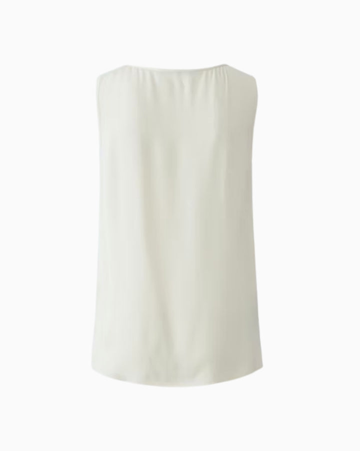 Back view of tank top in gardenia white