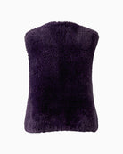 Oui Faux Fur Gilet in Violet back view