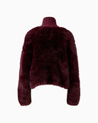 Oui Faux Fur Jacket in Berry back detail