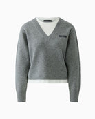 Oui Faux T-Shirt Jumper in grey front product view