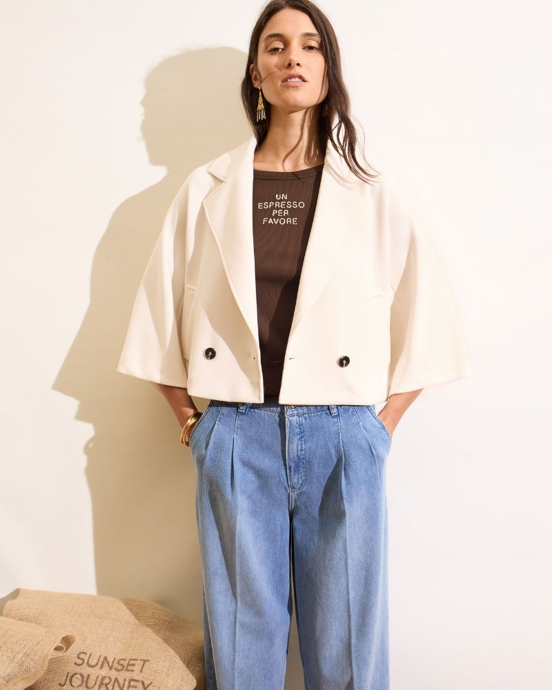 Oui Graphic Tank Top in Demitasse outfit view