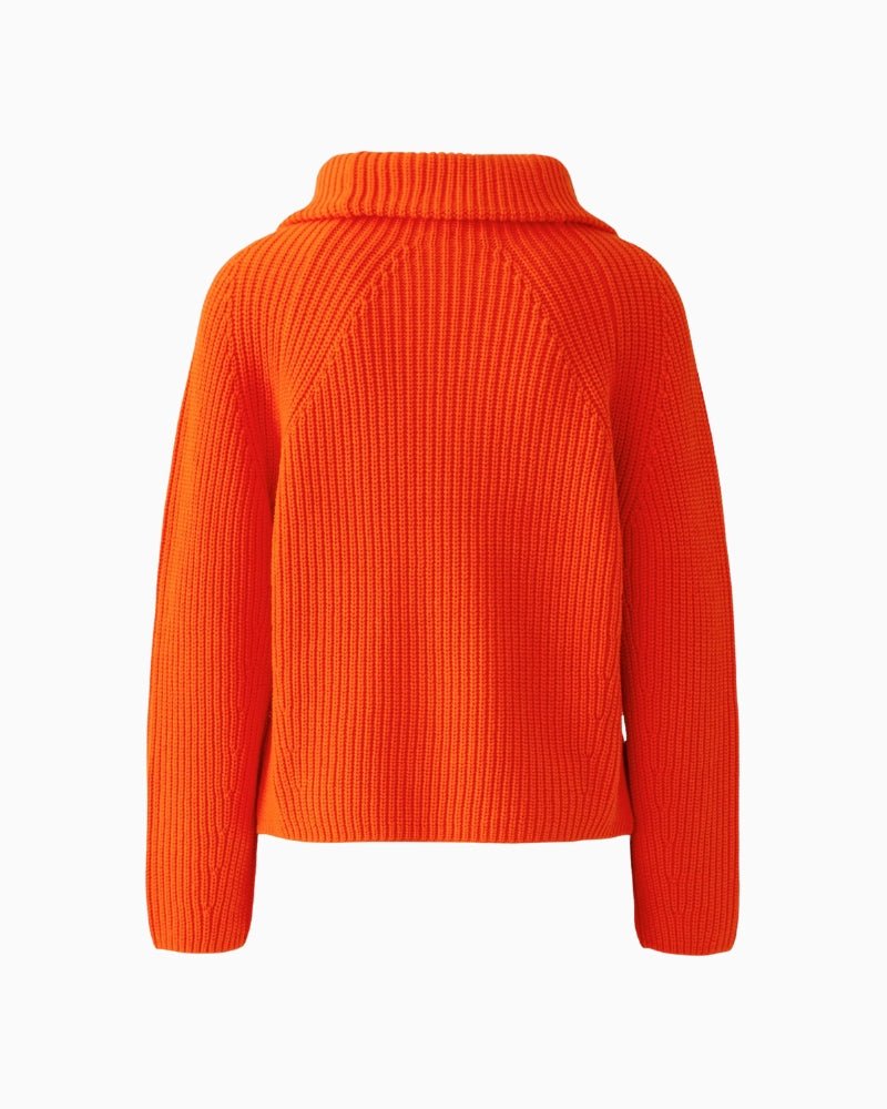 Oui Half Zip Jumper in Orange back view