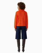 Oui Half Zip Jumper in Orange back view
