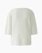 Oui Heart Motif Knit Jumper in off white back view