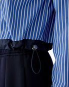 Oui Hemd Shirt in Blue Stripe fabric detail
