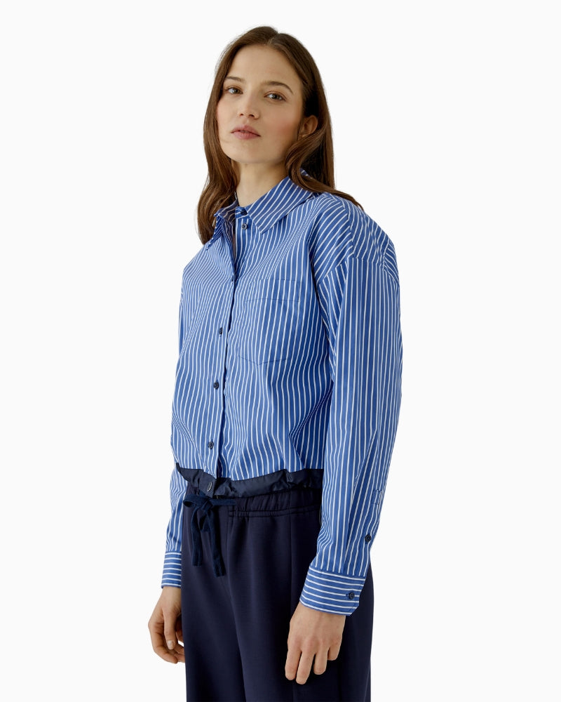 Oui Hemd Shirt in Blue Stripe side view