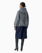 Oui Hooded Jacket in Grey back view