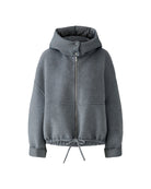 Oui Hooded Jacket in Grey fabric detail