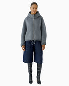 Oui Hooded Jacket in Grey hood detail