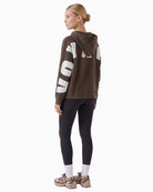 Oui Hoodie in Brown back view