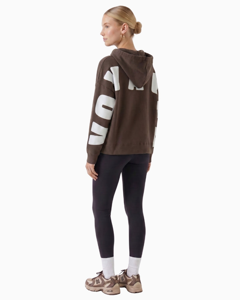 Oui Hoodie in Brown back view