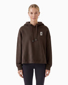 Oui Hoodie in Brown front view
