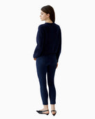 Oui Ilaya Cardigan in Dark Blue back view