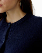 Oui Ilaya Cardigan in Dark Blue collar detail