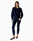 Oui Ilaya Cardigan in Dark Blue front view