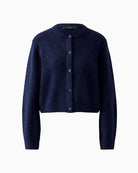 Oui Ilaya Cardigan in Dark Blue knit texture detail