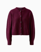 Oui Ilaya Cardigan in berry cuff detail