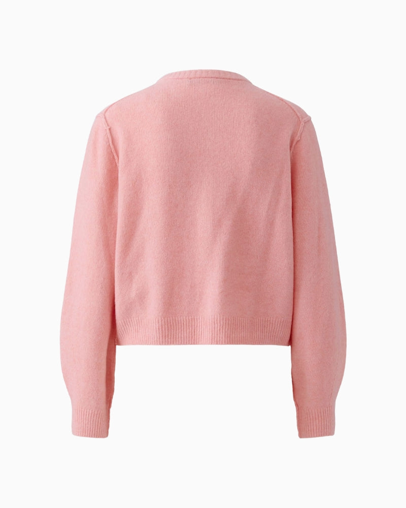 Oui Ilaya Cardigan in rose back detail