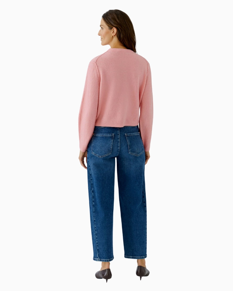 Oui Ilaya Cardigan in rose back view