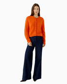 Oui Ilaya Knit Jacket in Orange styled view