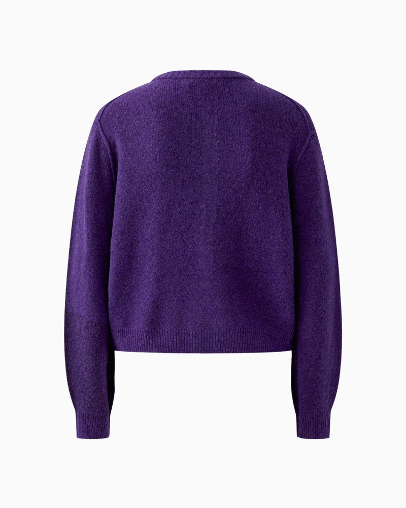 Oui Ilaya Knit Jacket in Violet back view
