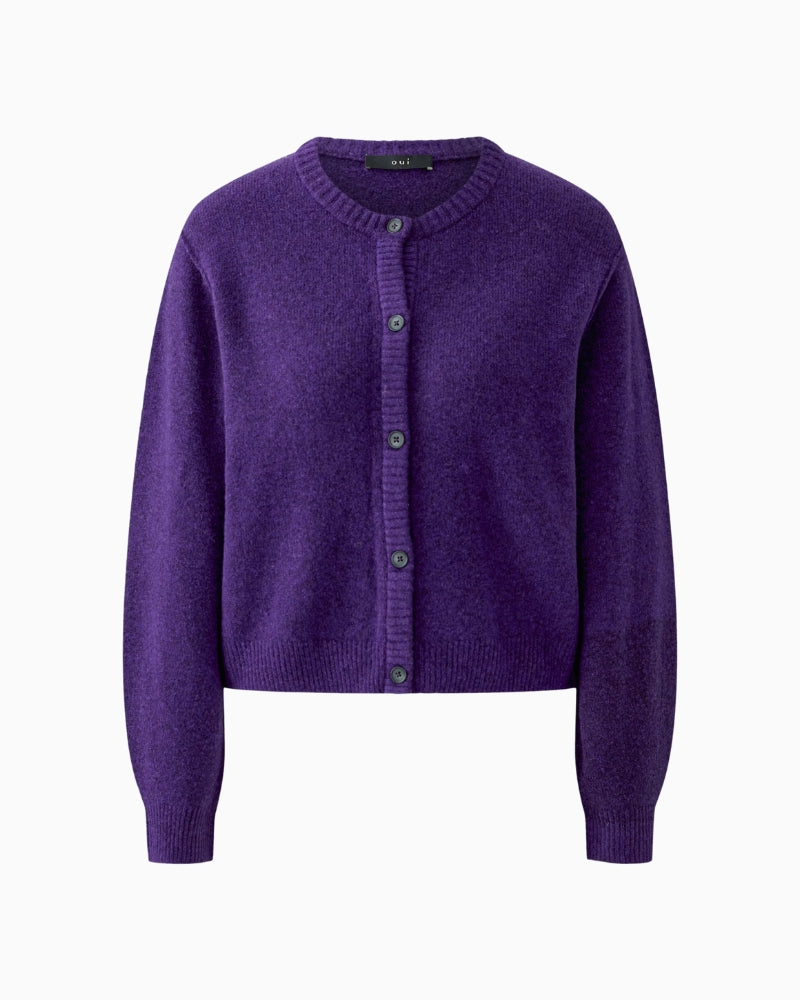 Oui Ilaya Knit Jacket in Violet fabric detail
