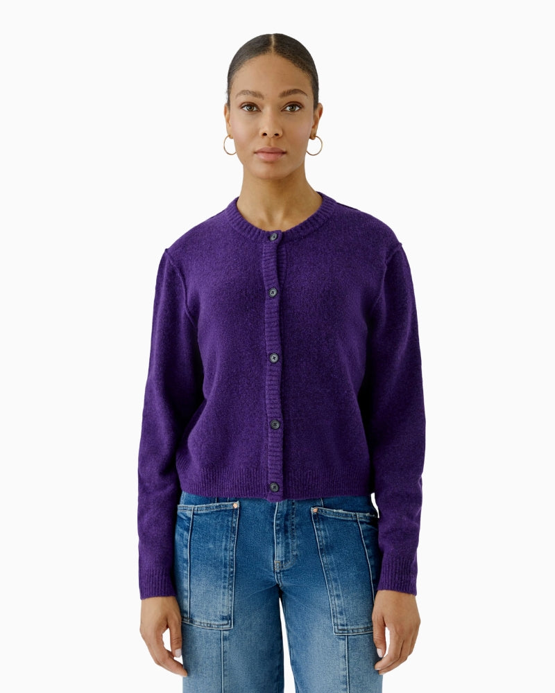 Oui Ilaya Knit Jacket in Violet front view