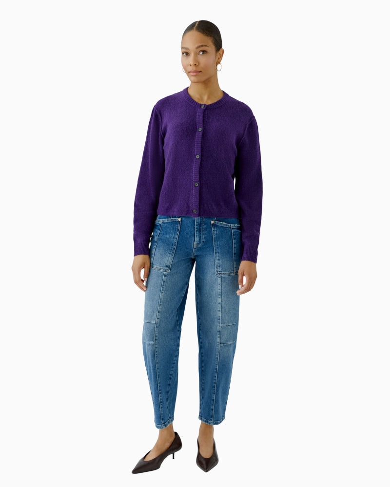 Oui Ilaya Knit Jacket in Violet styled view