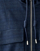 Oui Jacket in Navy fabric detail