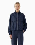 Oui Jacket in Navy front view