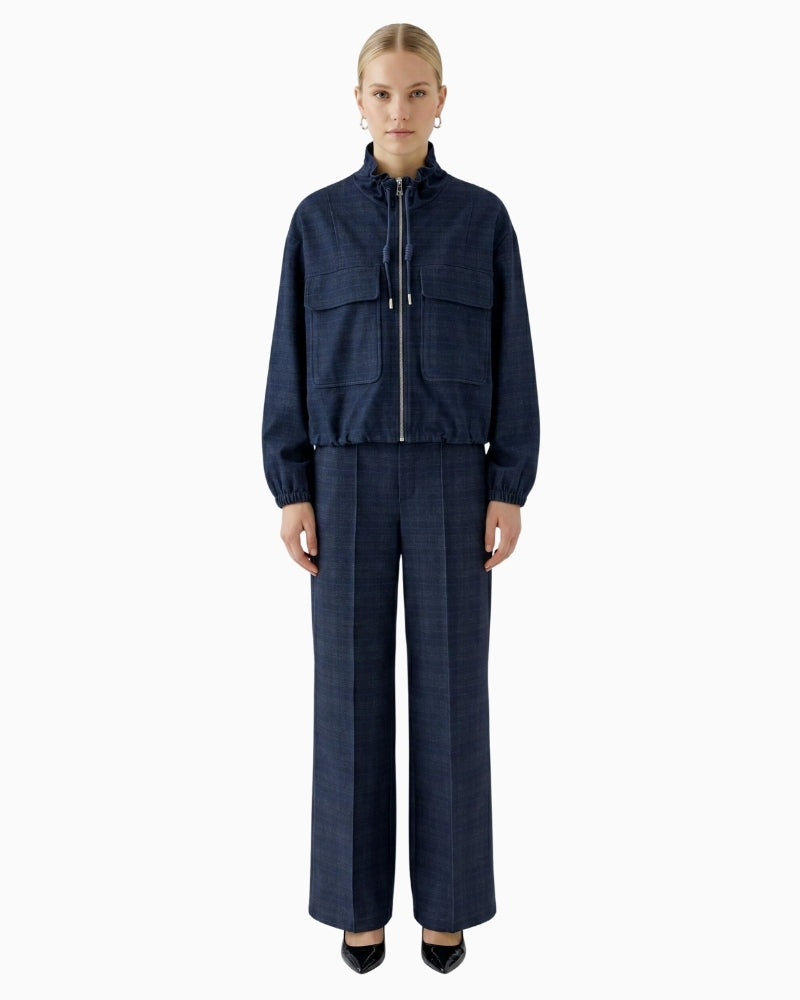 Oui Jacket in Navy styled view