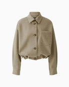 Oui Jacket in Taupe fabric detail